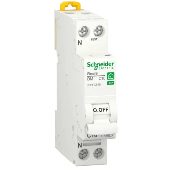 Disjoncteur modulaire Schneider Resi9 peignable 1P N 10A courbe C - R9PFC610