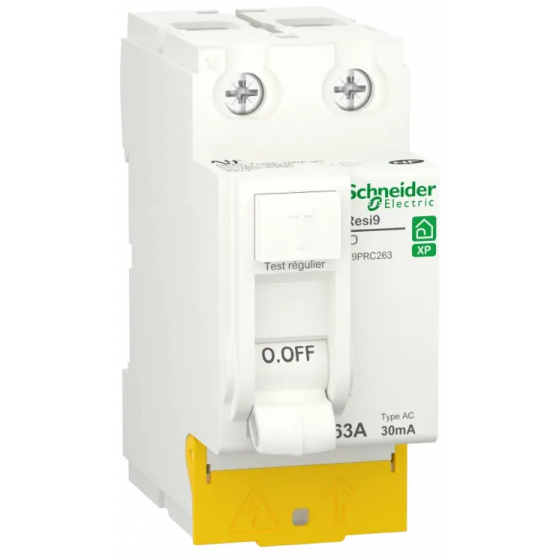 Interrupteur différentiel Schneider Resi9 peignable 2P 63A Type AC - R9PRC263