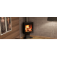Poêle à bois acier Lacunza d'angle Atlantic 611 R sur pied 7 Kw