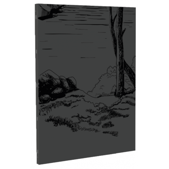 Plaque murale PORQUEROLLE B acier noir givré Dixneuf - 027.10761.82N3