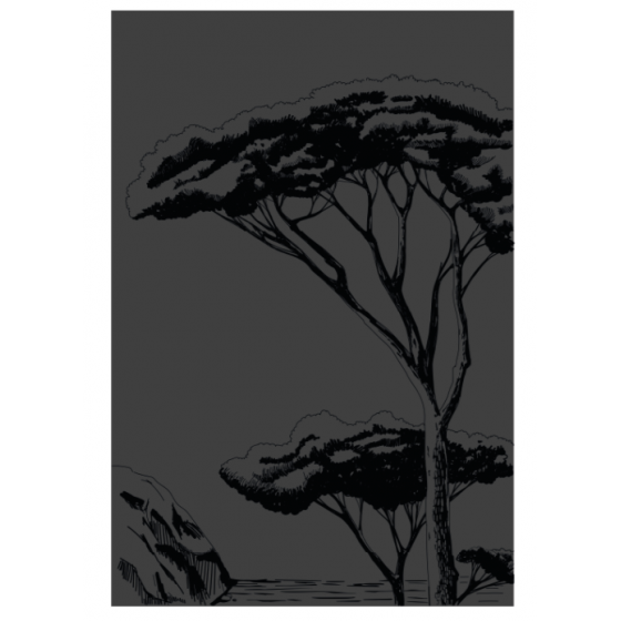 Plaque murale PORQUEROLLE haute acier noir givré Dixneuf - 027.10760.82N3