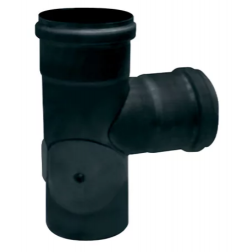 Té noir mat 90° Ø 80 mm Tubest avec 2 trappes de visite Femelle-Femelle
