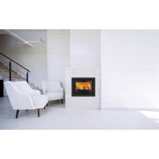 Insert à bois Solzaima Juno Eco 80 10.6 kW sans cadre - PA2021P006