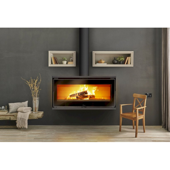 Poêle à bois acier Lacunza Paris 1000 7,5 Kw mural