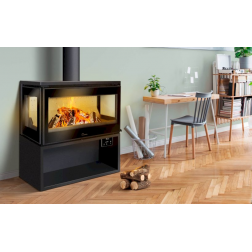 Poêle à bois 3 faces en acier Lacunza Paris 800 Clid 7Kw
