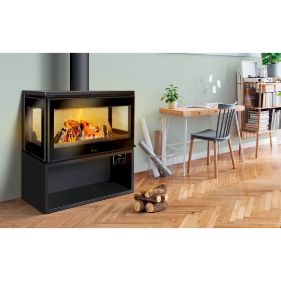 Poêle à bois 3 faces en acier Lacunza Paris 800 Clid 7Kw