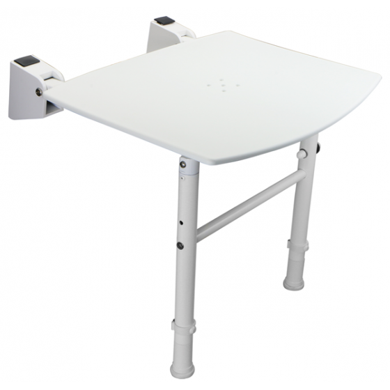 Siège de douche PMR relevable avec pieds ajustables - 60480