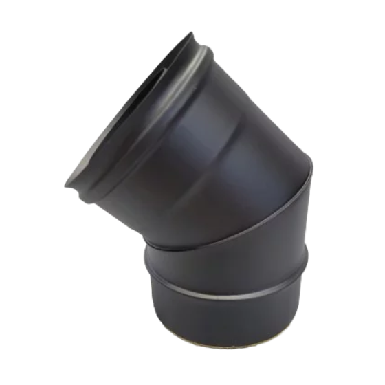 Coude à 45° double paroi isolé Tubest noir mat