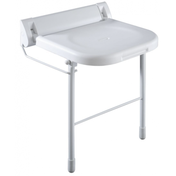 Siège de douche relevable PMR 440 x 395 mm en ABS blanc - 60584