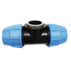 Té PE à compression taraude femelle