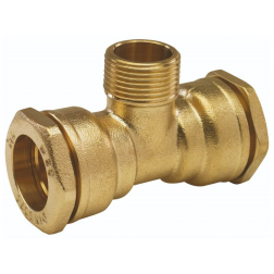 Té en laiton pour PE taraudé mâle