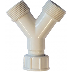 Raccord de jonction Y machine à laver femelle 3/4" - 2 sorties mâle 3/4" - 1376