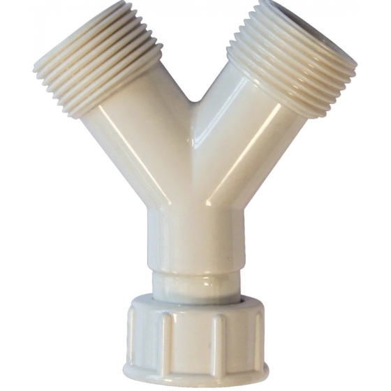 Raccord de jonction Y machine à laver femelle 3/4" - 2 sorties mâle 3/4" - 1376