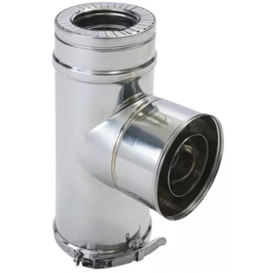 Té double paroi Duoten Ten 80/130 intérieur inox 316 extérieur inox 304 - 528088