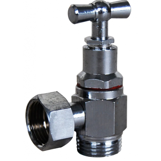 Robinet à potence équerre chromé Sferaco avec presse-étoupe Ø 3/8 WC - 1341003