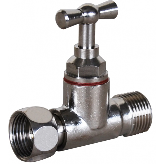 Robinet à potence droit laiton nickelé Sferaco mâle-femelle 3/8" - 1343003