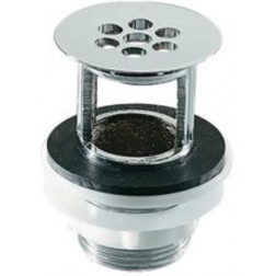 Bonde à grille laiton 80 mm avec trop plein pour lavabo Porcher - D5851AA