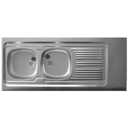 Évier de cuisine Moderna à poser en inox Lavelli 2 cuves 140 x 60 - EPBV140A00