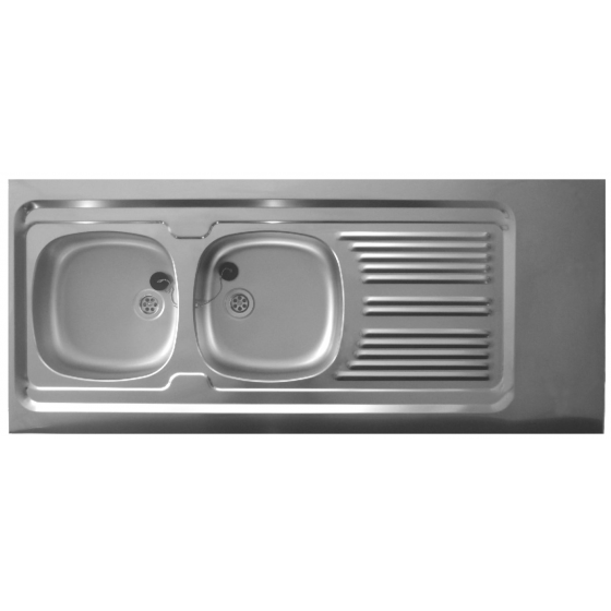 Évier de cuisine Moderna à poser en inox Lavelli 2 cuves 140 x 60 - EPBV140A00