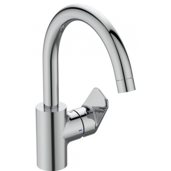 Mitigeur cuisine Kheops Porcher bec tube haut blue start col de cygne - D2633AA