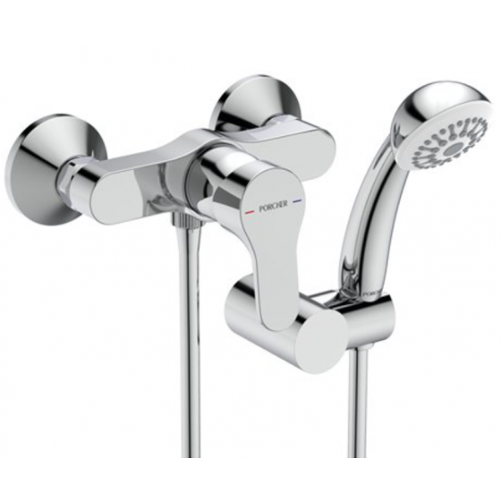 Ensemble mitigeur de douche mural Olyos Porcher avec douchette - D2595AA