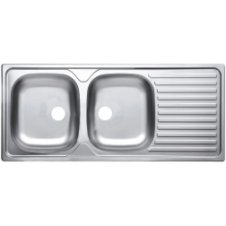 Évier de cuisine Moderna à encastrer inox Eco 2 cuves 116 x 50 x 16 - EEBM116G00