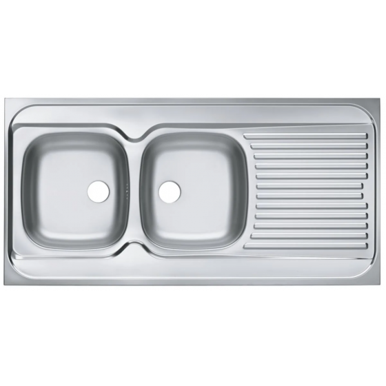 Évier de cuisine Moderna à poser en inox Lavelli 2 cuves