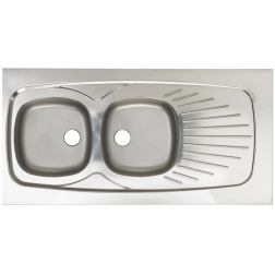 Évier de cuisine Moderna à poser en inox Lavelli 2 cuves 120 x 60 x 3 pétale nu