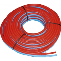 Tube PER Ø 13 X 16 Double Prégainé Bleu/Rouge - Rlx 50 m