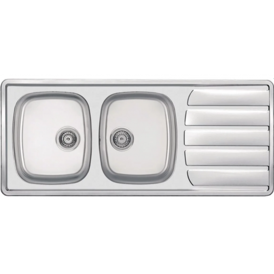 Évier de cuisine Moderna à poser en inox Zoom 2 cuves --- 116 x 50 x 3