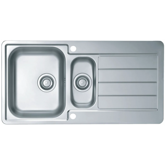 Évier de cuisine Moderna à encastrer inox Line Plus 1.5 cuves 98 x 50 x 16