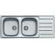 Évier de cuisine Moderna à encastrer inox Line Plus 2 cuves 116 x 50 x 16