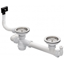 Vidage manuel complet Ø 9 cm évier Iseo 2 cuves avec trop plein - FCRV090P06