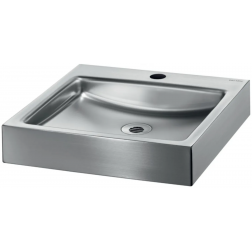 Lavabo collectif à poser Unito Delabie en inox 395 x 405 avec trou Ø 35 - 121810