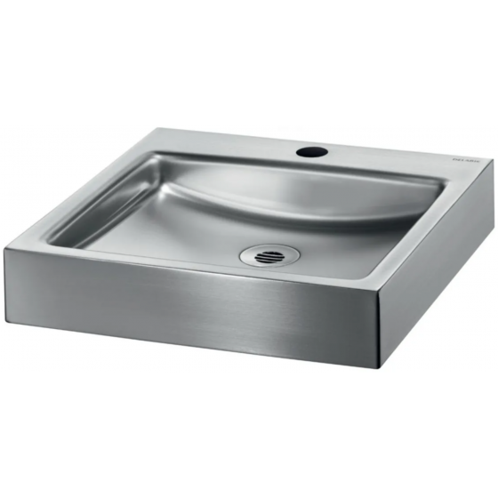 Lavabo collectif à poser Unito Delabie en inox 395 x 405 avec trou Ø 35 - 121810