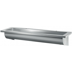Lavabo collectif suspendu Delabie en inox Canal avec 2 trous Ø 22 - 121250