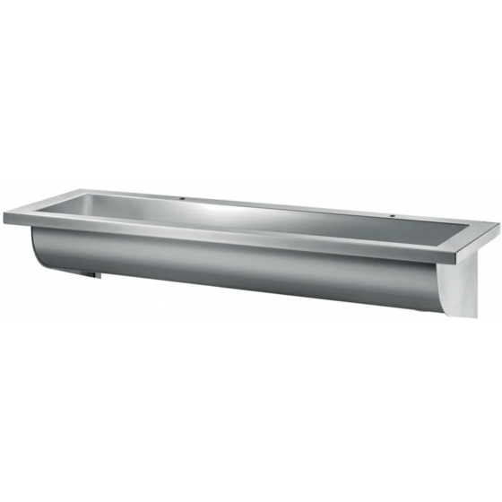 Lavabo collectif suspendu Delabie en inox Canal avec 2 trous Ø 22 - 121250