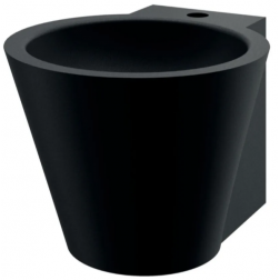Lavabo suspendu Delabie noir mat mini Baila avec trou Ø 35 - 121180BK