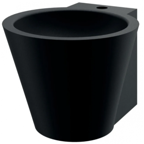 Lavabo suspendu Delabie noir mat mini Baila avec trou Ø 35 - 121180BK