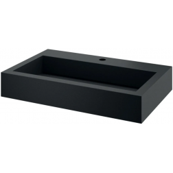 Lavabo collectif suspendu Delabie noir mat Aquetudo à vidage invisible- 121150BK