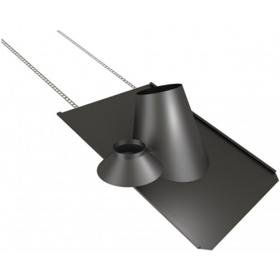 Solin Ten Bioten toit ardoise 30° à 45° noir mat avec collet