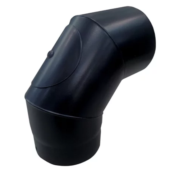 Coude 90° Tubest noir mat avec trappe de ramonage 1.2mm