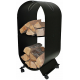 Porte-bûches Lbertas Tubest noir 35 x 40 x 84 cm - 5650152
