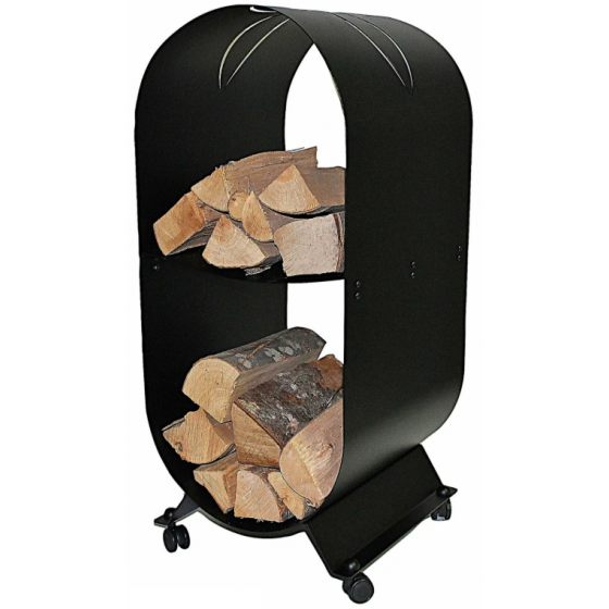 Porte-bûches Lbertas Tubest noir 35 x 40 x 84 cm - 5650152