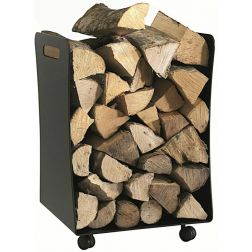 Porte-bûches Pelag Tubest noir sur roulette 39 x 39 x 58 cm - 5650150