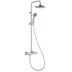 Colonne de douche thermostatique chromée Ø 200 Thewa Mizu - MIZ27