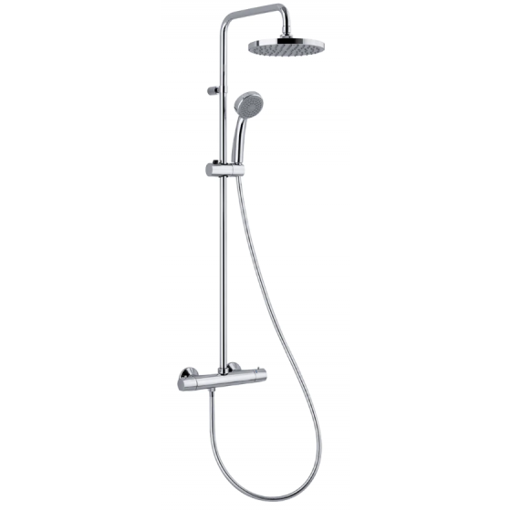 Colonne de douche thermostatique chromée Ø 200 Thewa Mizu - MIZ27