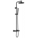 Colonne de douche thermostatique noire Thewa 2 jets Ø 200 mm - MIZ23NE