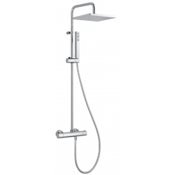Colonne de douche thermostatique Thewa Wata chrome carré 25 x 25 mm - WAT33