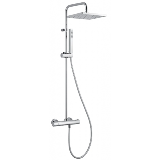 Colonne de douche thermostatique Thewa Wata chrome carré 25 x 25 mm - WAT33